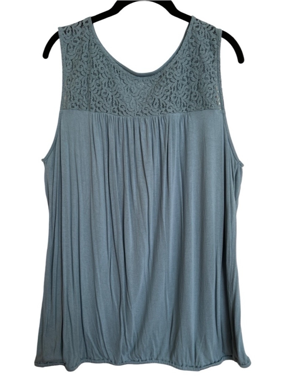 LOFT Outlet teal lace tank with elastic hem SZ XL X-Large